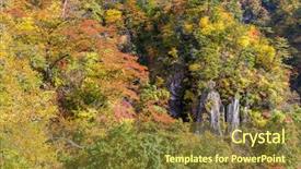  Presentation with autumn - Audience pleasing theme consisting of naruko-canyon-in-autumn backdrop and a tawny brown colored foreground