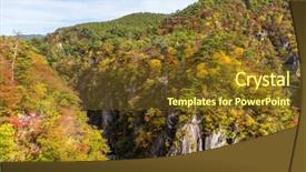  Presentation with autumn - Colorful slides enhanced with naruko-canyon-with-autumn-foliage backdrop and a tawny brown colored foreground