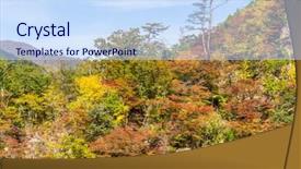  Presentation with season - Slide deck featuring naruko-gorge-in-autumn-season background and a sky blue colored foreground