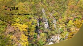  Presentation with season - Theme having naruko-gorge-in-autumn-season background and a gold colored foreground