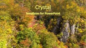  Presentation with autumn - PPT layouts consisting of naruko-gorge-in-autumn background and a tawny brown colored foreground