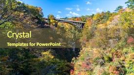  Presentation with rail - Slide set enhanced with naruko gorge valley with rail background and a tawny brown colored foreground