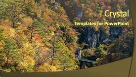  Presentation with sydney train - PPT theme featuring naruko gorge valley with train background and a tawny brown colored foreground