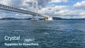  Presentation with bridge - Colorful presentation design enhanced with naruto - onaruto bridge and whirlpool backdrop and a ocean colored foreground