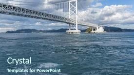  Presentation with bridge - PPT theme featuring naruto - onaruto bridge and whirlpool background and a ocean colored foreground