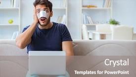  Presentation with plastic surgery - PPT layouts enhanced with nasal opening - young man recovering healing background and a  colored foreground