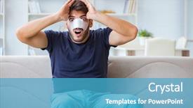  Presentation with plastic surgery - Cool new PPT theme with nasal opening - young man recovering healing backdrop and a  colored foreground