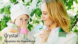  Presentation with allergy - Cool new PPT theme with children allergy - doctor and child during spring backdrop and a lemonade colored foreground