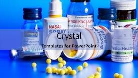  Presentation with pills - Cool new theme with drug packaging - group blister pack of pills backdrop and a teal colored foreground