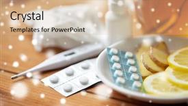  Presentation with traditional medicine medicine - Beautiful PPT layouts featuring healthcare traditional medicine and flu backdrop and a lemonade colored foreground