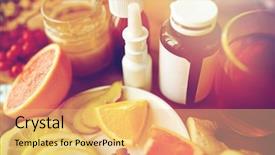  Presentation with traditional medicine medicine - PPT theme with concept - natural remedies and drug background and a yellow colored foreground