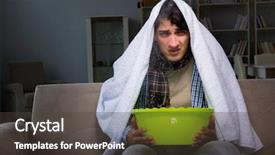  Presentation with night - PPT theme consisting of inhale exhale - sick man doing inhalation background and a dark gray colored foreground