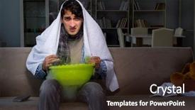  Presentation with sick day - Theme enhanced with inhale exhale - sick man doing inhalation background and a wine colored foreground