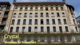  Presentation with view of colonial architecture - Colorful presentation theme enhanced with naschmarkt architecture of otto wagner backdrop and a tawny brown colored foreground