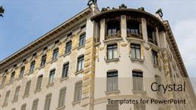  Presentation with view of colonial architecture - Theme with naschmarkt architecture of otto wagner background and a coral colored foreground