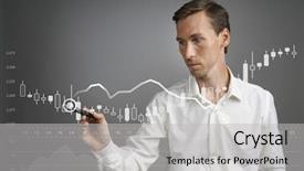  Presentation with data analytics - Amazing presentation design having nasdaq - finance data concept man working backdrop and a light gray colored foreground