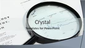  Presentation with nasdaq - Amazing PPT layouts having nasdaq - magnifying glass over financial newspaper backdrop and a sky blue colored foreground