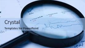  Presentation with magnifying glass - Audience pleasing theme consisting of nasdaq - magnifying glass over financial newspaper backdrop and a light blue colored foreground