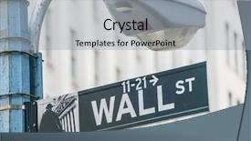  Presentation with wall street stocks - Amazing slide set having nasdaq - sign on the wall street backdrop and a light gray colored foreground