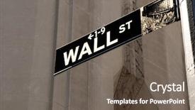  Presentation with global trading - Cool new presentation design with nasdaq - wall street sign backdrop and a gray colored foreground