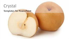  Presentation with background - Amazing PPT theme having nashi-pears-isolated-on-white backdrop and a white colored foreground