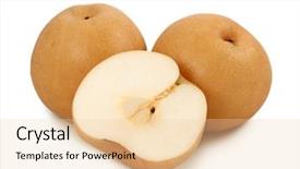  Presentation with fresh water splash green apple isolated white - Slides enhanced with nashi-pears-isolated-on-white background and a lemonade colored foreground