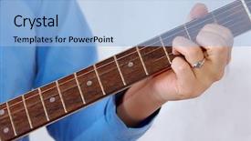  Presentation with silhouettes guitar - PPT theme featuring nashville - detail of guitar playing background and a  colored foreground