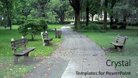  Presentation with savannah - Slide deck enhanced with nashville - empty benches from a park background and a light gray colored foreground