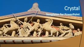  Presentation with nashville - Audience pleasing PPT theme consisting of nashville - parthenon replica in a public backdrop and a ocean colored foreground