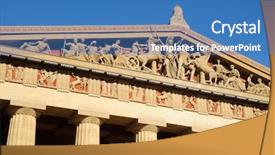  Presentation with nashville - Beautiful PPT theme featuring nashville - parthenon replica in a public backdrop and a teal colored foreground