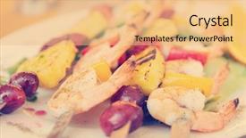  Presentation with cajun - Audience pleasing theme consisting of nashville - prawns grilled with fruits backdrop and a  colored foreground