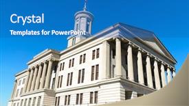  Presentation with tennessee - Colorful theme enhanced with nashville - tennessee state capitol building backdrop and a teal colored foreground