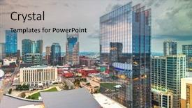  Presentation with tennessee - Audience pleasing slide set consisting of nashville tennessee usa downtown city backdrop and a light gray colored foreground