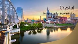  Presentation with tennessee - PPT theme consisting of nashville-tennessee-usa-downtown-city background and a light blue colored foreground