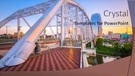  Presentation with nashville - Beautiful presentation theme featuring nashville-tennessee-usa-downtown-skyline backdrop and a light blue colored foreground