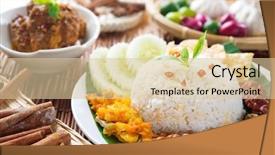  Presentation with chicken - PPT theme featuring nasi lemak popular malaysian food background and a lemonade colored foreground