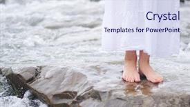  Presentation with water dessalement - Audience pleasing presentation consisting of nassar - girl's feet wading in shallow backdrop and a sky blue colored foreground