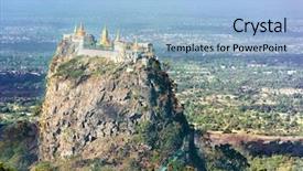  Presentation with pilgrimage - Presentation theme enhanced with nat - famous buddhist temple background and a light blue colored foreground