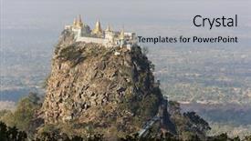 Presentation with pilgrimage - Presentation theme enhanced with nat - famous buddhist temple background and a light gray colored foreground