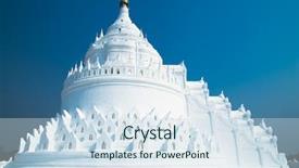  Presentation with wave - PPT theme consisting of nat - wave-trraced myatheindan hsinbyume paya pagoda background and a sky blue colored foreground