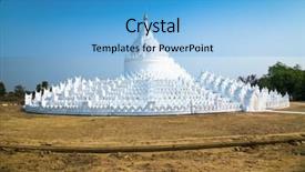  Presentation with wave - Colorful presentation theme enhanced with nat - wave-trraced myatheindan hsinbyume paya pagoda backdrop and a light blue colored foreground