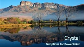  Presentation with water park - Beautiful slide deck featuring natal national park south africa backdrop and a navy blue colored foreground