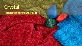  Presentation with stones - PPT theme consisting of natalicio - colourful stones and scarves background and a tawny brown colored foreground