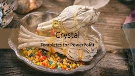  Presentation with incense - Amazing PPT layouts having natalicio - white sage and colorful incense backdrop and a  colored foreground