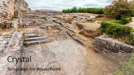  Presentation with roman - Slide deck featuring natatio area of the roman background and a mint green colored foreground