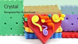  Presentation with artificial intelligence in heart - Amazing PPT theme having natif - pile of plasticine handicrafts backdrop and a  colored foreground