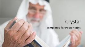  Presentation with arabic - Cool new PPT theme with nation islam - elderly arabic man backdrop and a light gray colored foreground
