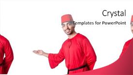  Presentation with turkish - Slide set featuring nation islam - man in traditional turkish hat background and a white colored foreground