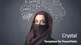  Presentation with woman muslim - Slide deck enhanced with nation islam - young muslim woman wearing niqab background and a dark gray colored foreground