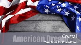  Presentation with american dream - Audience pleasing theme consisting of national accounts - text american dream and usa backdrop and a  colored foreground